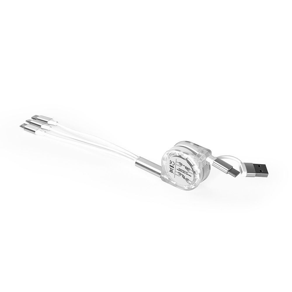 Cabo USB Retrátil 3 em 1-10338A