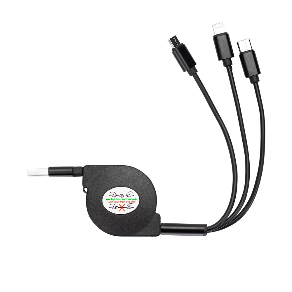 Cabo USB Retrátil 3 em 1-10338B