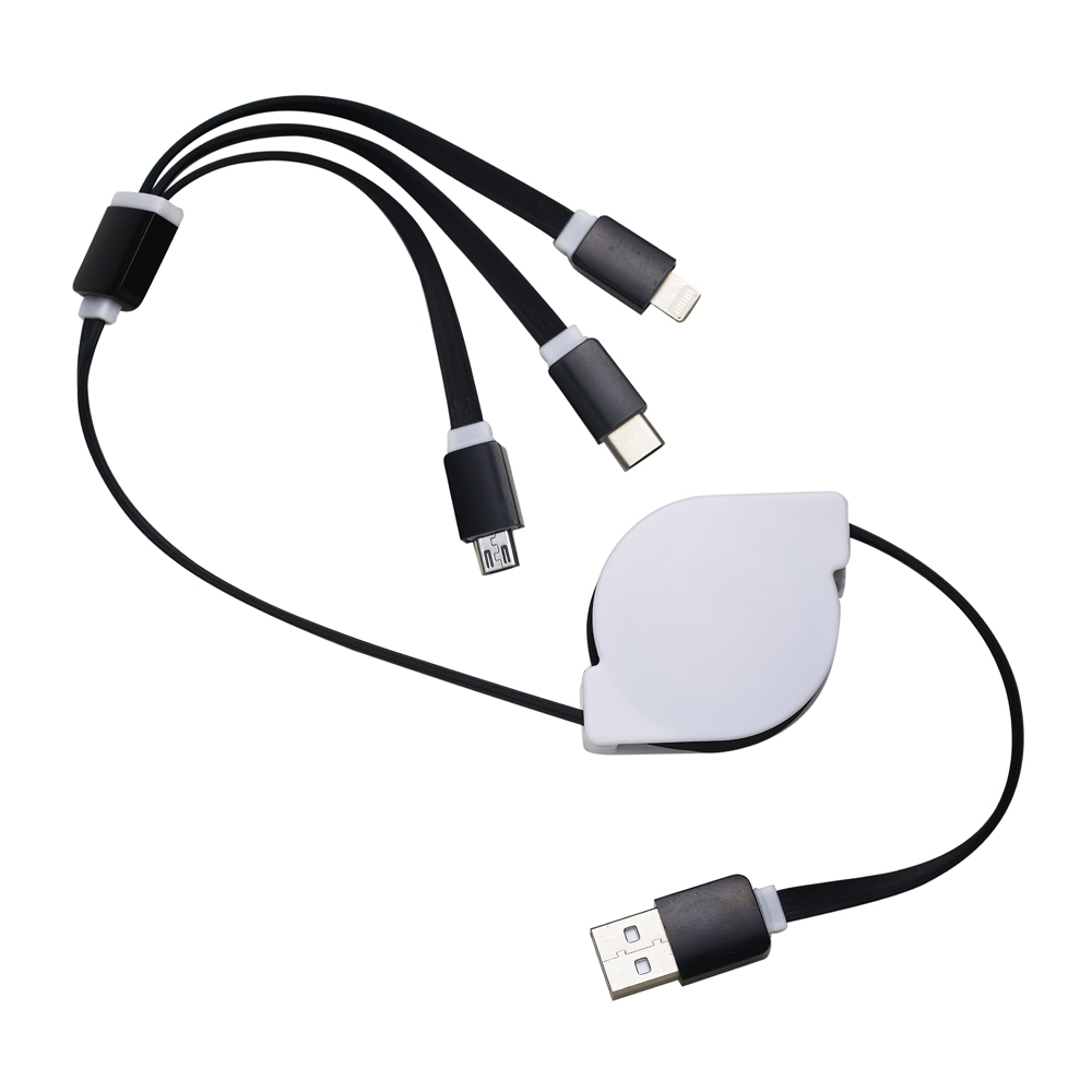 Cabo USB Retrátil 3 em 1-10338