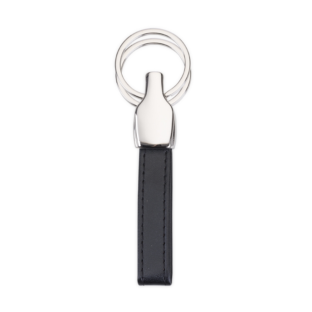 Chaveiro de Metal 2 Argolas com Couro-12048