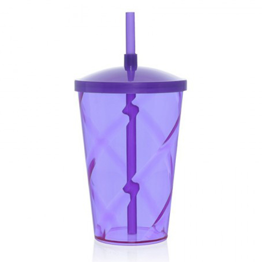 Copo Acrílico 700ml Tornado com Tampa e Canudo-PL-0160