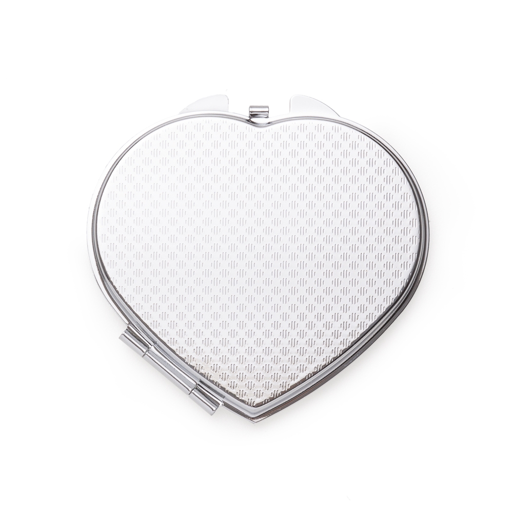 Espelho Metal Duplo Coração com Aumento-13516