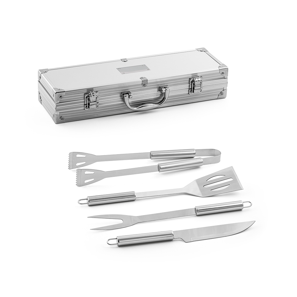 Kit churrasco em Aço inox com 4 peças-LB24-50