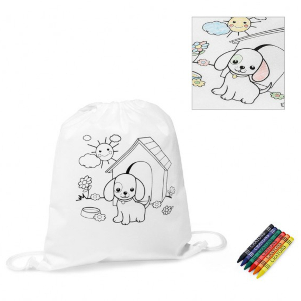 Sacola tipo mochila para colorir em non-woven-EB52619