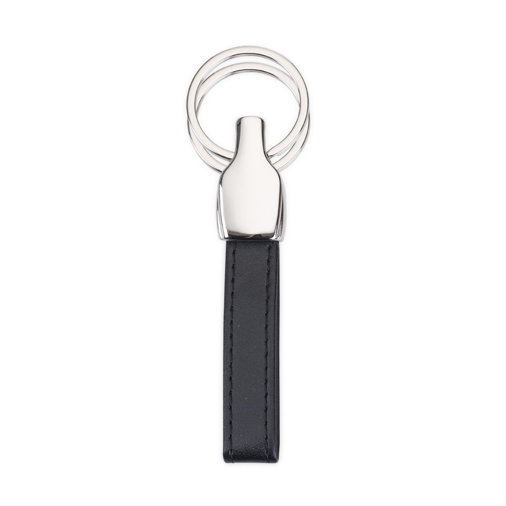 Chaveiro de Metal 2 Argolas com Couro-12048