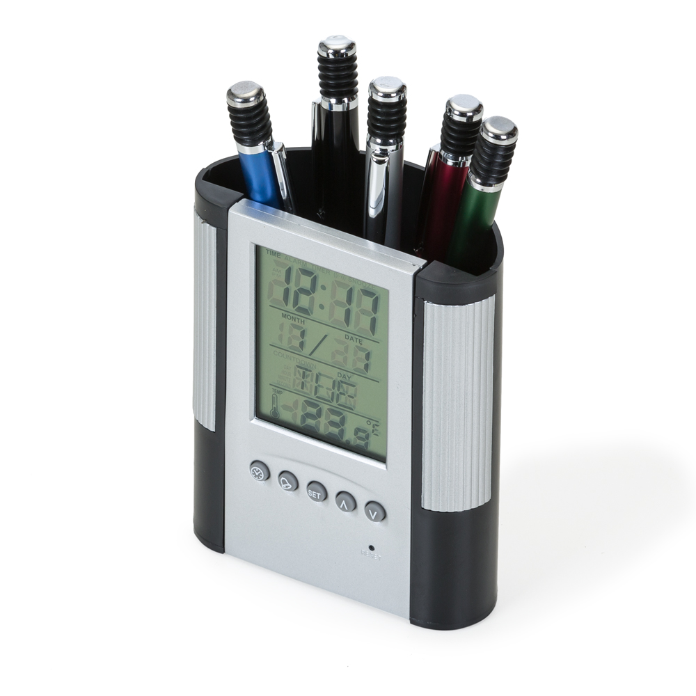 Porta Caneta com Relógio