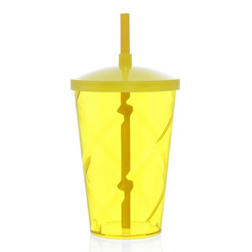 Copo Acrílico 700ml Tornado com Tampa e Canudo