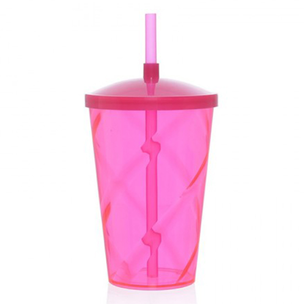 Copo Acrílico 700ml Tornado com Tampa e Canudo