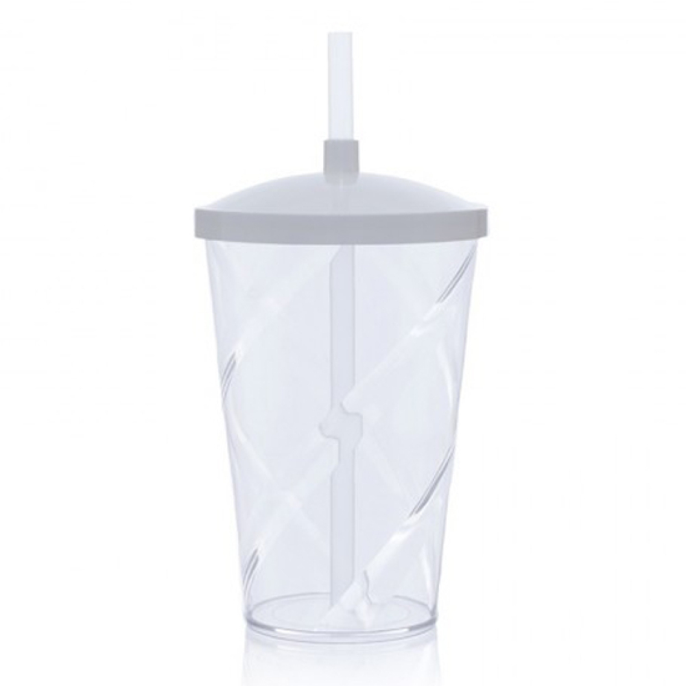 Copo Acrílico 700ml Tornado com Tampa e Canudo