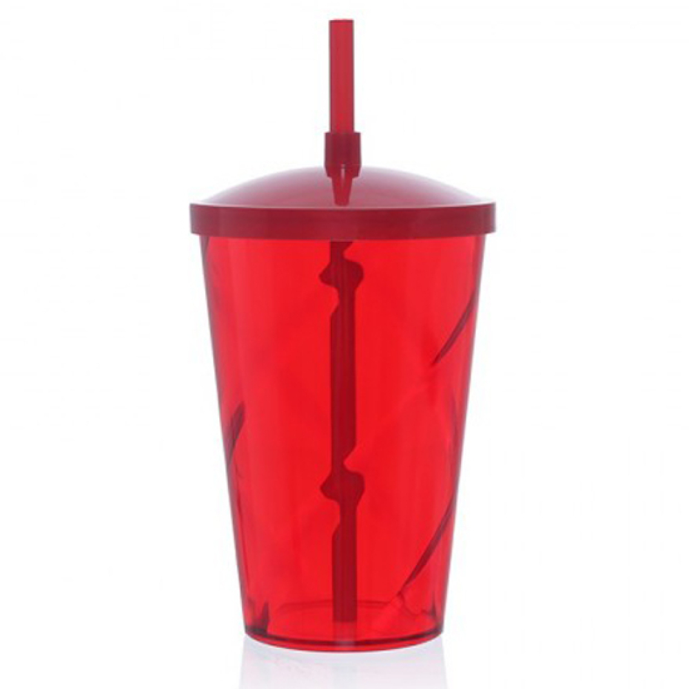 Copo Acrílico 700ml Tornado com Tampa e Canudo
