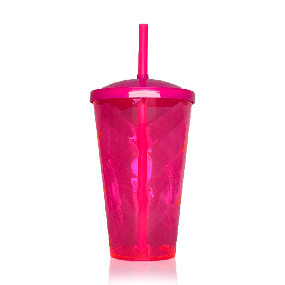 Copo Acrílico Tornado 550ml com Tampa e Canudo