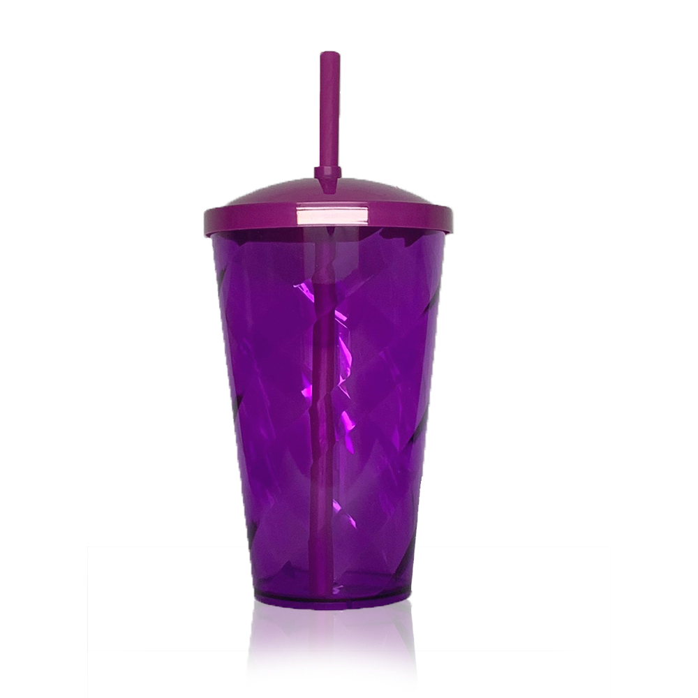 Copo Acrílico Tornado 550ml com Tampa e Canudo