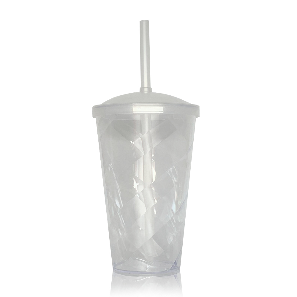 Copo Acrílico Tornado 550ml com Tampa e Canudo
