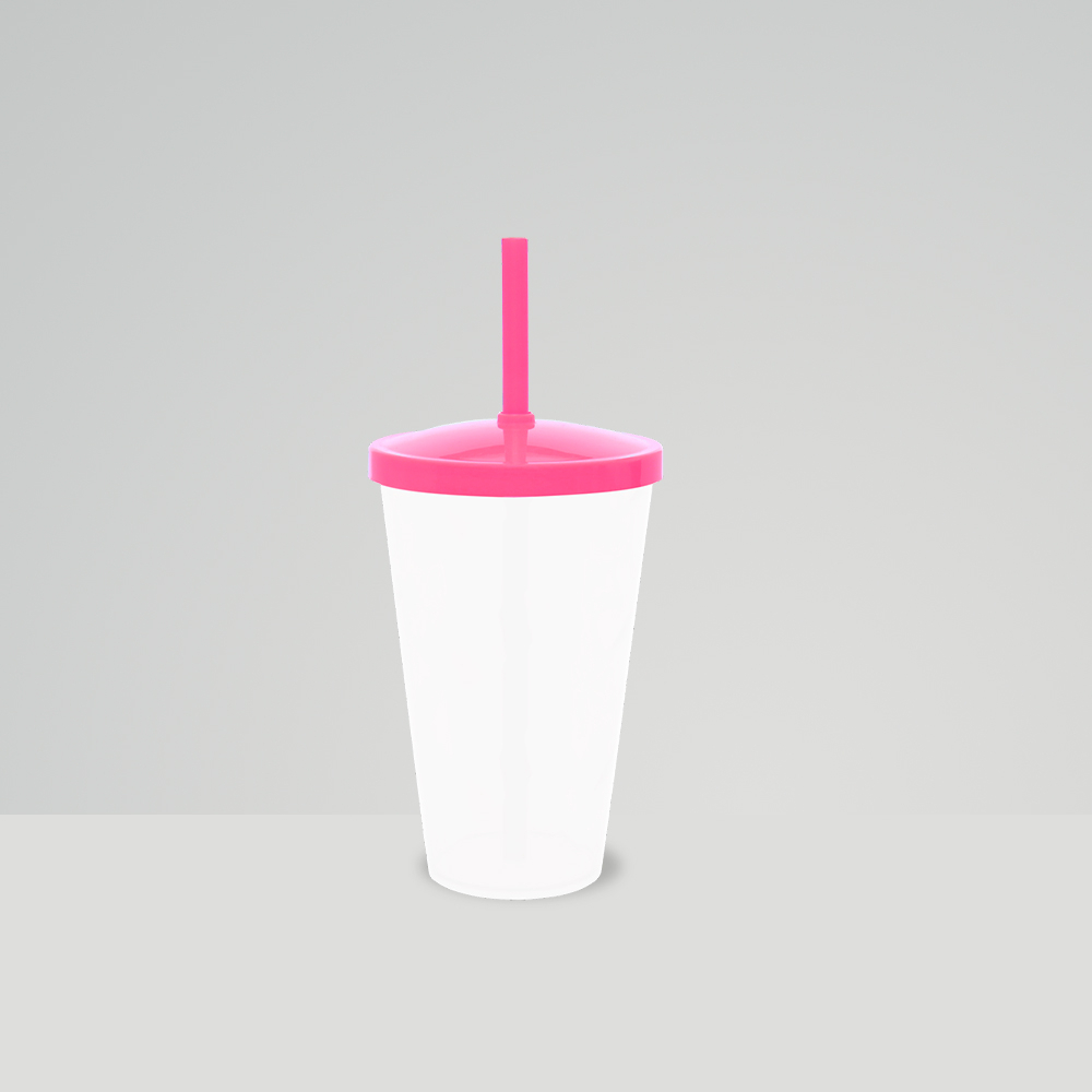 Copo c/Canudo 550ml Leitoso