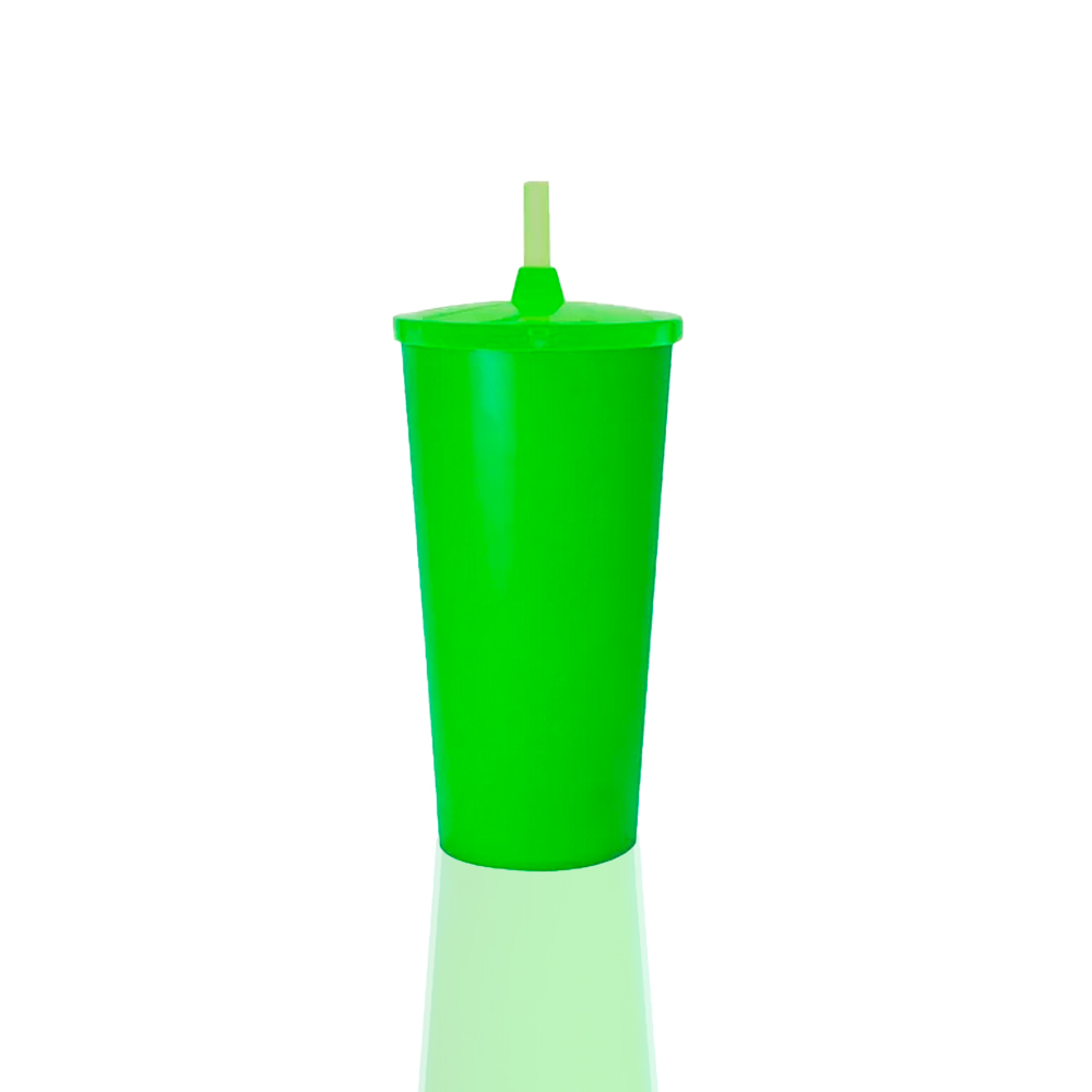 Copos Ecológico Com Tampa E Canudo Liso