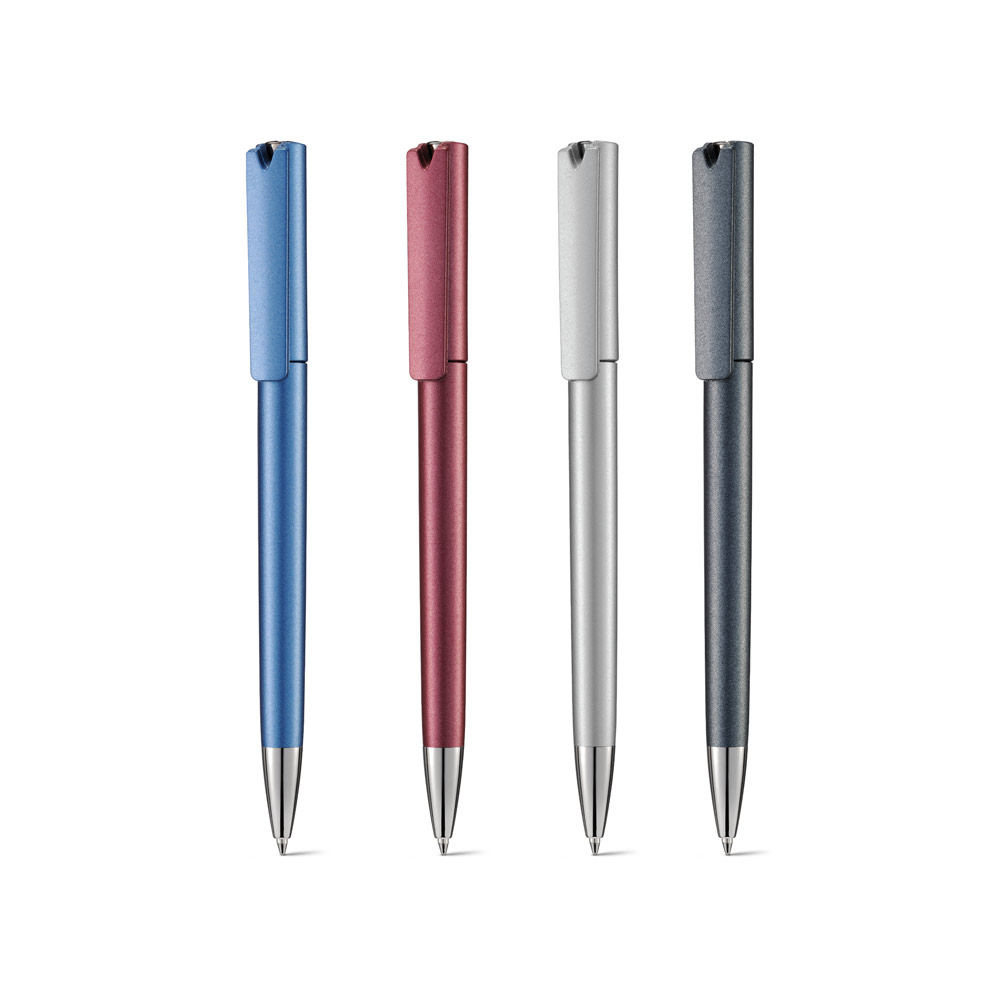 Caneta Esferográfica com acabamento metalizado e ponteira de metal