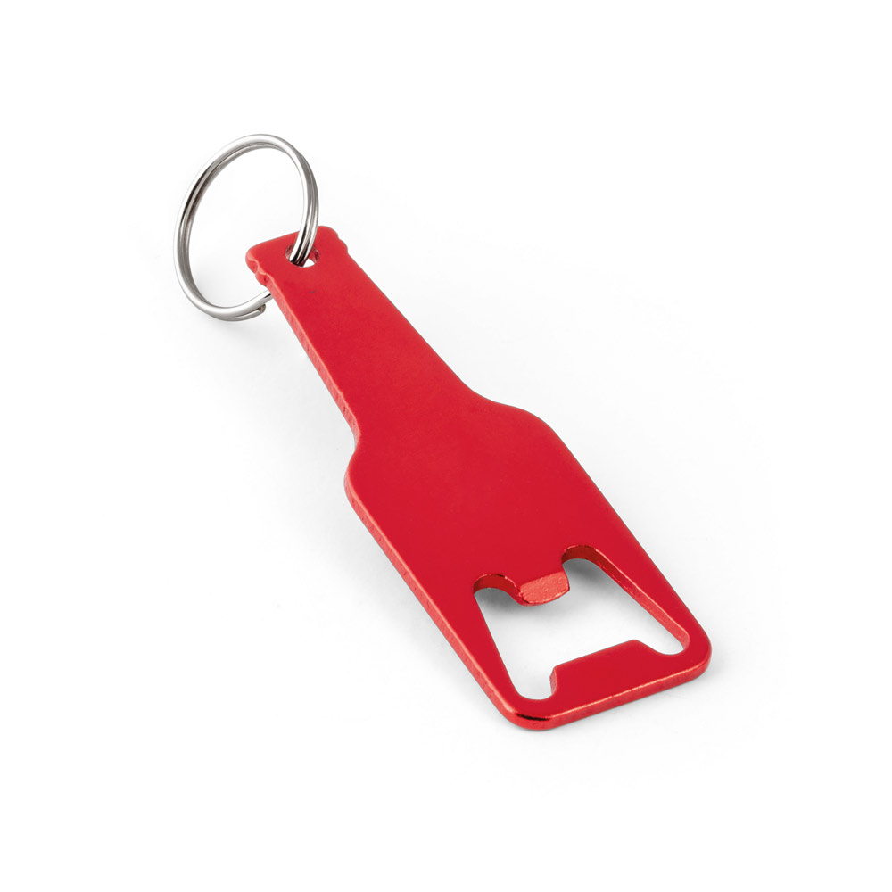 Chaveiro em alumínio com abridor de garrafas