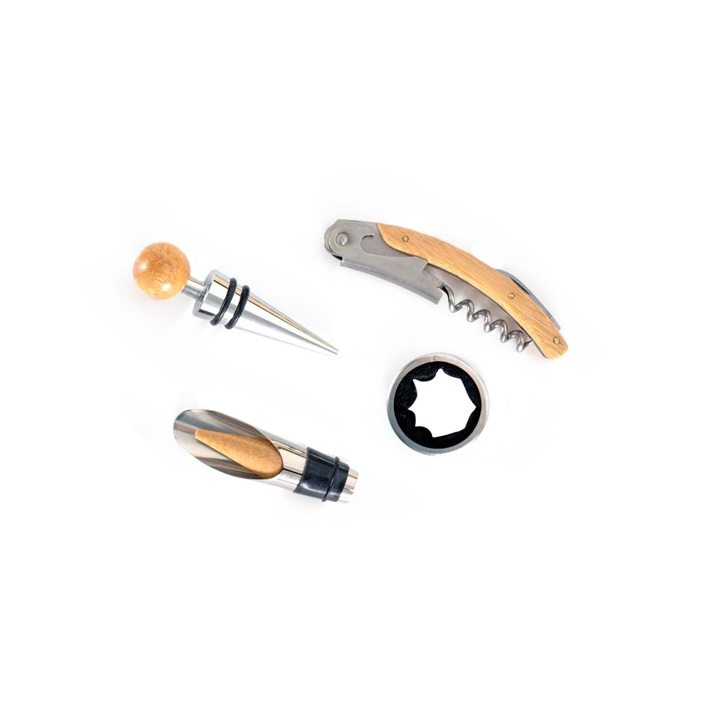 Kit Vinho Bambu 4 Peças