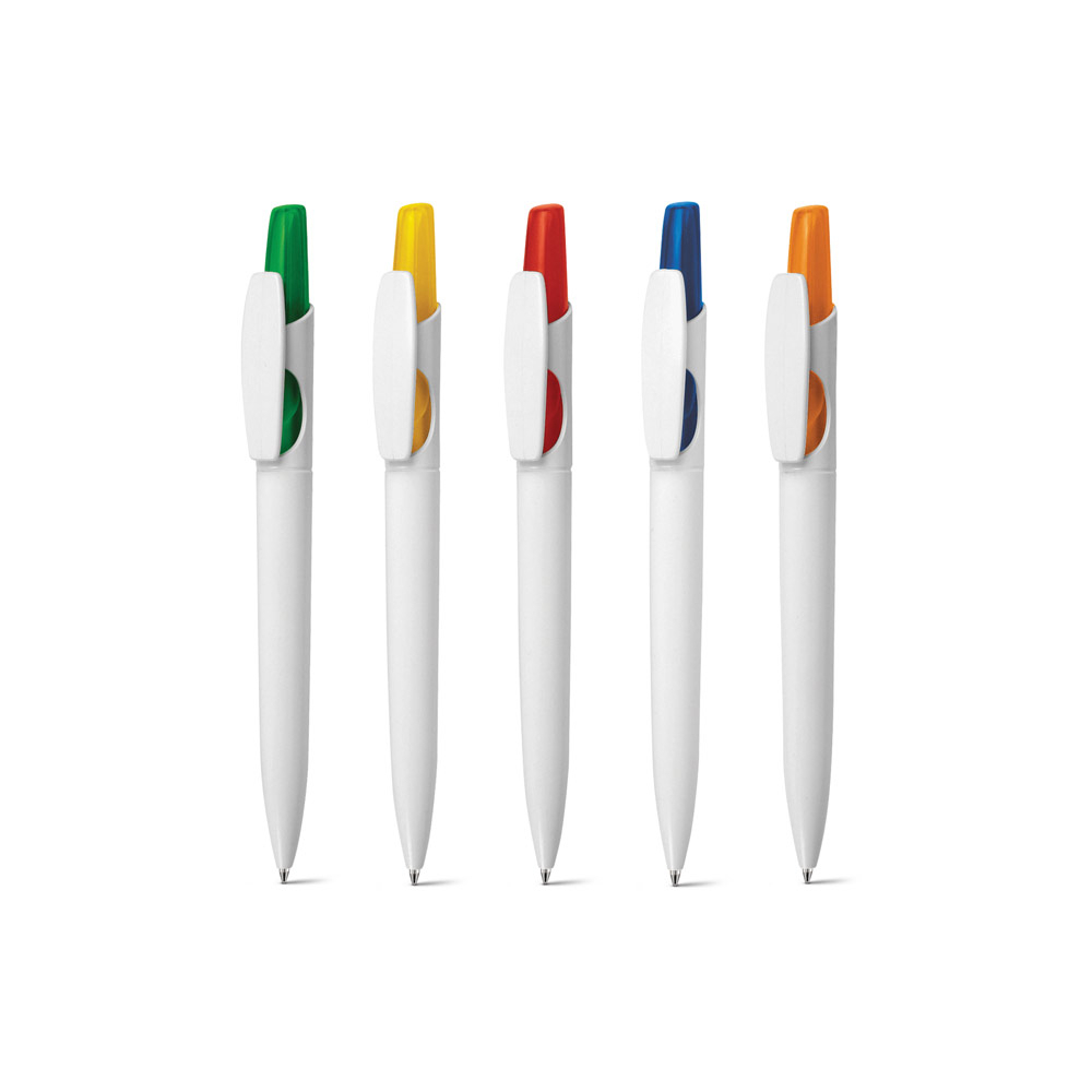 Caneta Plástica com acabamento brilhante